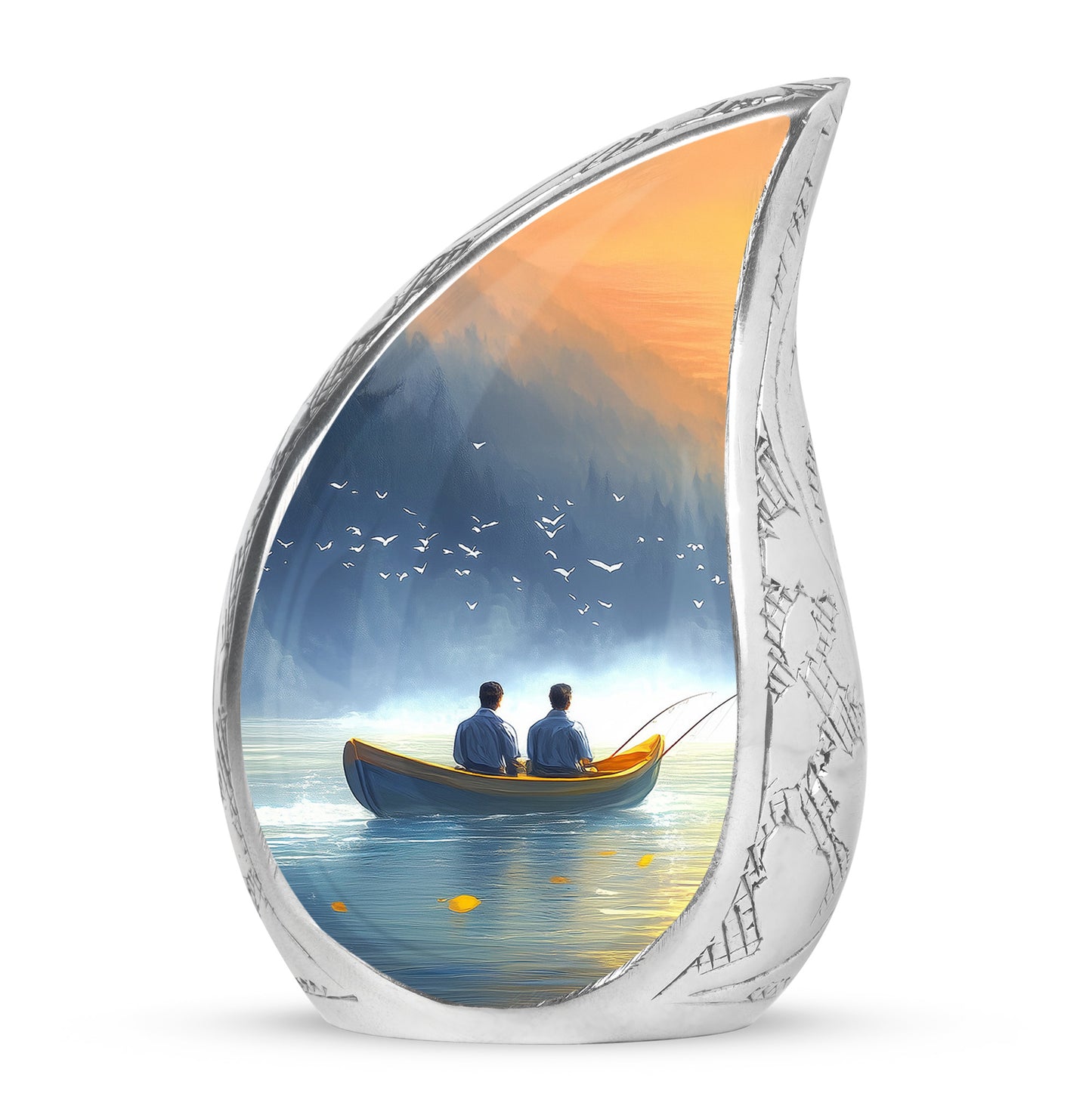 Personalized Fishing Cremation Urns - Eminent Blue 10-inch, 200 cu in - Yatskia
