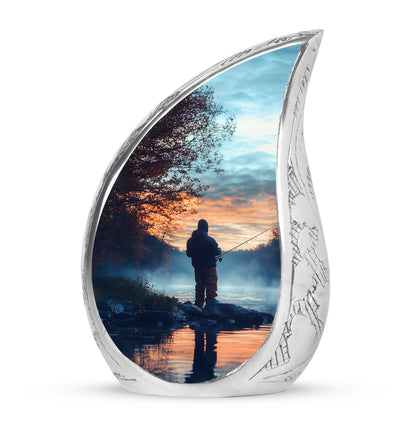 Personalized Fishing Cremation Urns - Eminent Blue 10-inch, 200 cu in - Yatskia