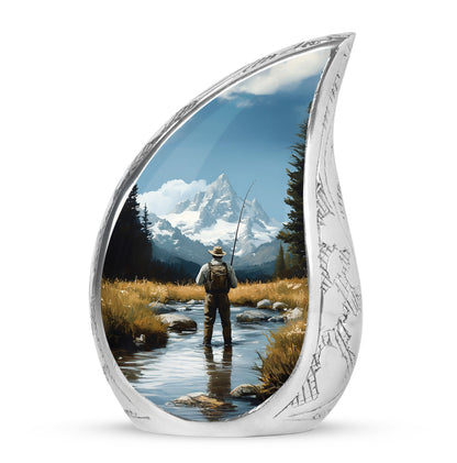 Blue Fishing Cremation Urns - Imperial Devotion 10-inch, 200 cu in - Yatskia