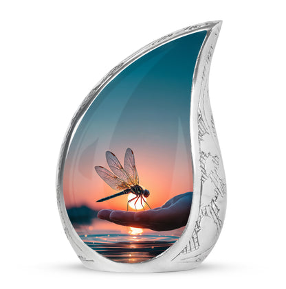 Blue Dragonfly Celebration Cremation Urns for Human Ashes - 10-inch, 200 cu in - Yatskia