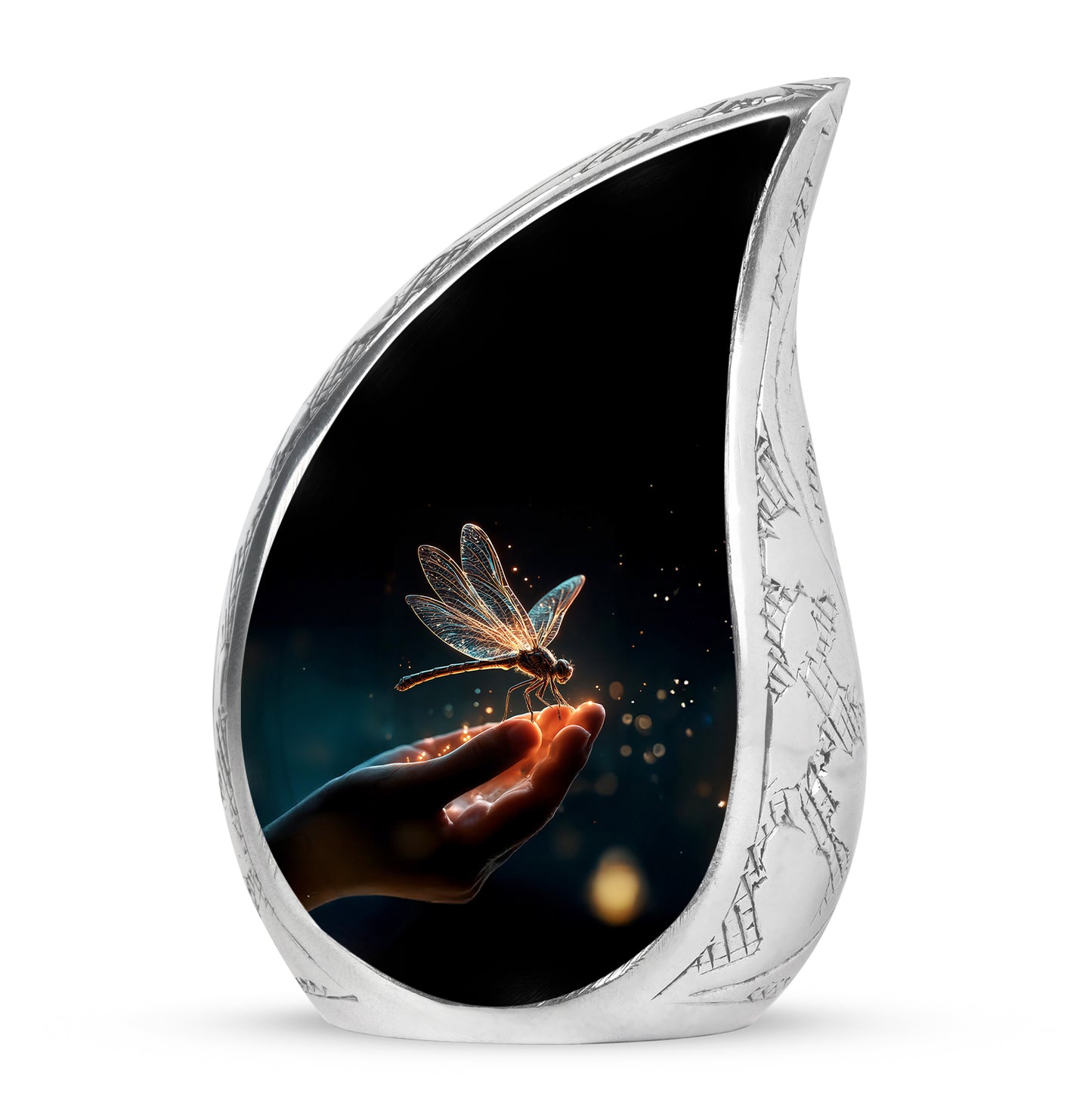 Black Dragonfly Cremation Urns - Imperial Dedication 10-inch, 200 cu in - Yatskia