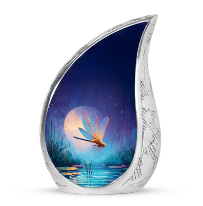 Personalized Dragonfly Cremation Urns - Eminent Blue 10-inch, 200 cu in - Yatskia