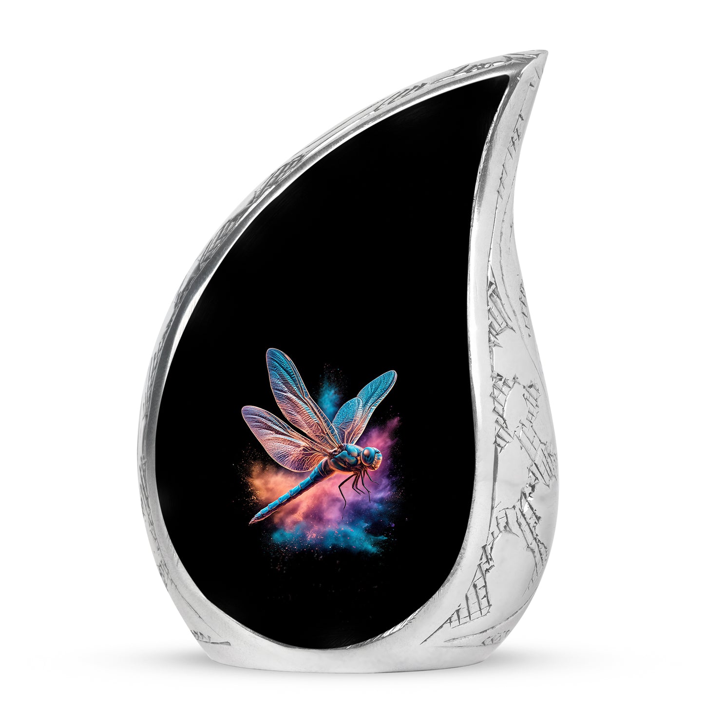 Timeless Black Dragonfly Cremation Urn for Ashes - 10-inch, 200 cu in - Yatskia