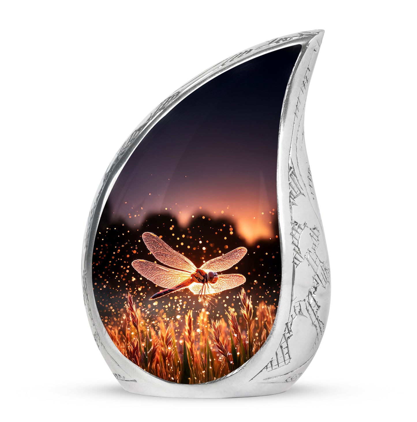 Radiant Dragonfly Memorial Cremation Urns - Pink 10-inch, 200 cu in - Yatskia