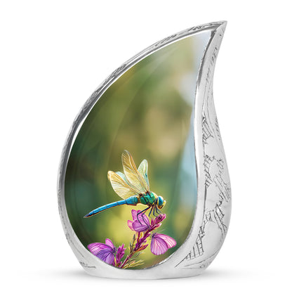 Illustrious Dragonfly Memorial Cremation Urns - Green 10-inch, 200 cu in - Yatskia