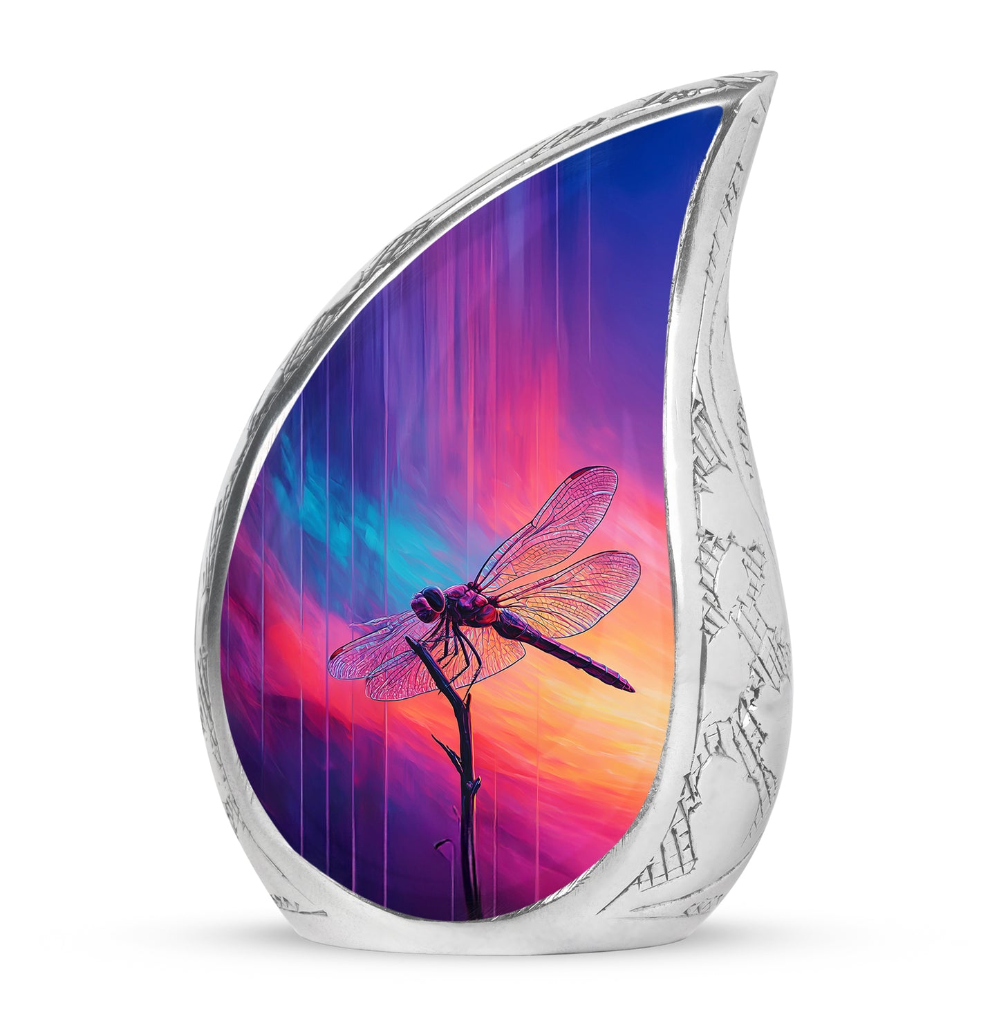 Blue Breathtaking Dragonfly Memorial Urn for Ashes - 10-inch, 200 cu in - Yatskia
