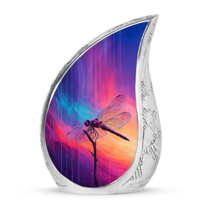Blue Breathtaking Dragonfly Memorial Urn for Ashes - 10-inch, 200 cu in - Yatskia