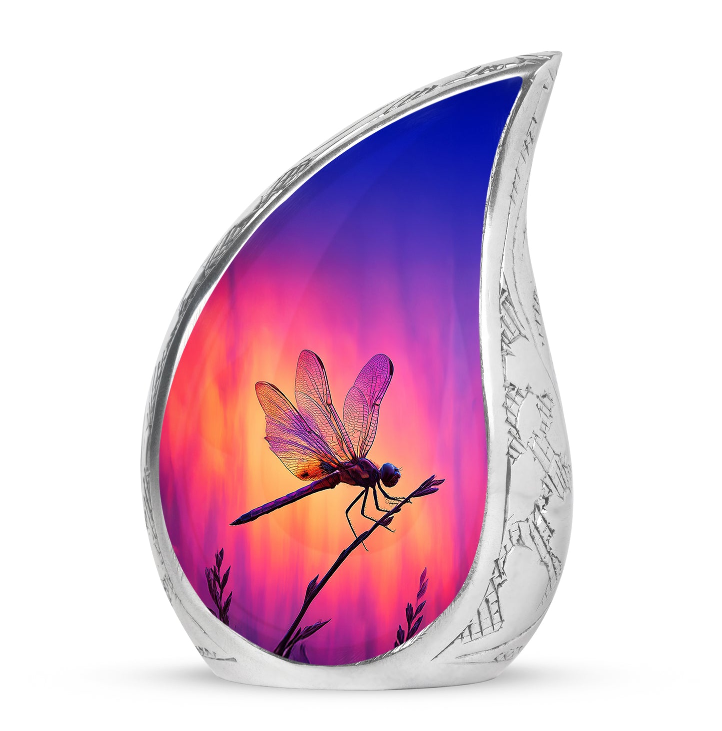 Purple Sacred Dragonfly Cremation Urns for Human Ashes - 10-inch, 200 cu in - Yatskia