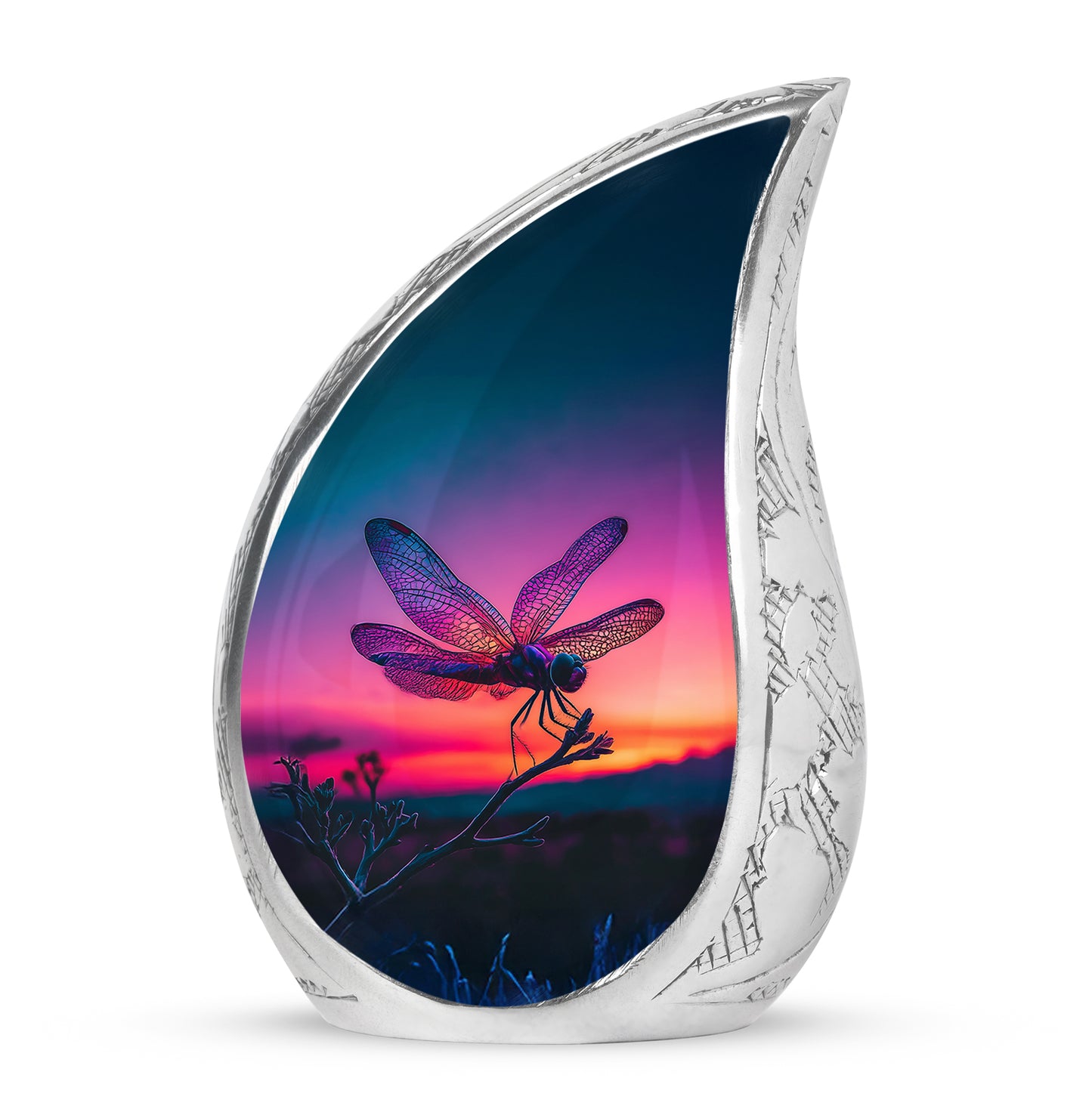 Timeless Blue Dragonfly Cremation Urn for Ashes - 10-inch, 200 cu in - Yatskia