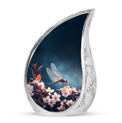 Personalized Blue Revered Dragonfly Cremation Urns for Human Ashes - 10-inch, 200 cu in - Yatskia