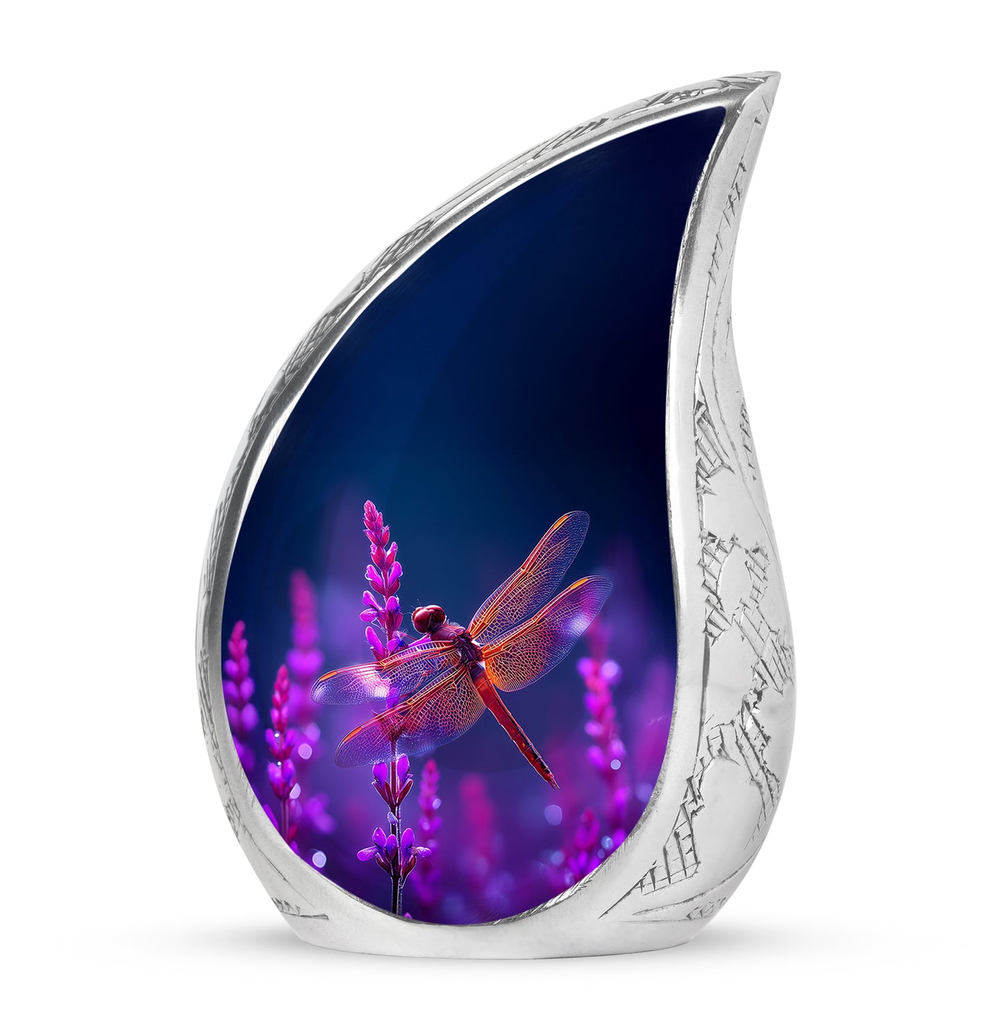 Radiant Dragonfly Memorial Cremation Urns - Blue 10-inch, 200 cu in - Yatskia