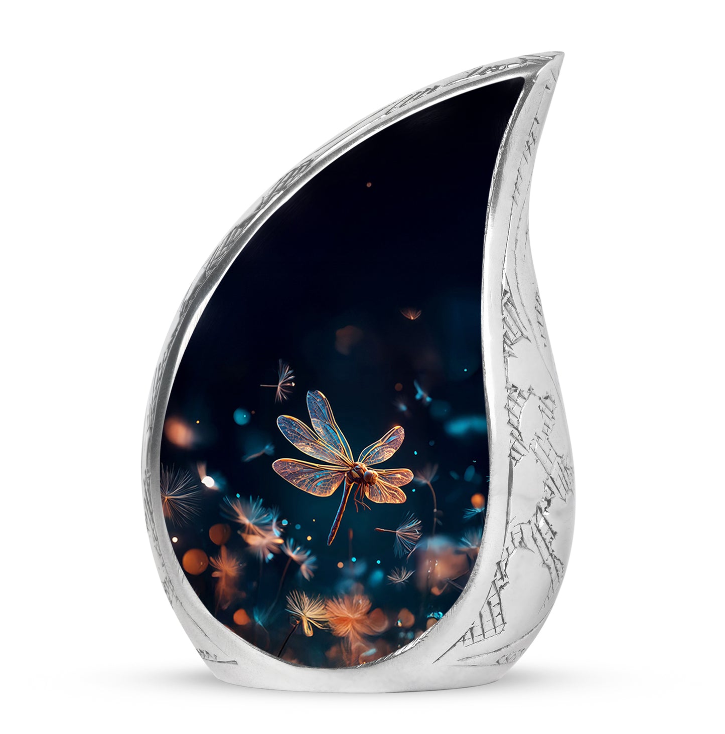 Personalized Magnificent Dragonfly Cremation Urns - Blue 10-inch, 200 cu in - Yatskia