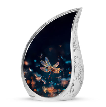 Personalized Magnificent Dragonfly Cremation Urns - Blue 10-inch, 200 cu in - Yatskia
