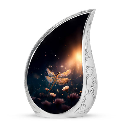 Personalized Magnificent Dragonfly Cremation Urns - Blue 10-inch, 200 cu in - Yatskia