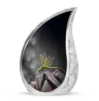 Personalized Eternal Dragonfly Cremation Urns - Black 10-inch, 200 cu in - Yatskia