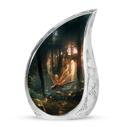 Distinguished Black Dragonfly Cremation Urn for Ashes - 10-inch, 200 cu in - Yatskia