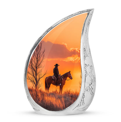 Blessed Cowboy Cremation Urns for Human Ashes - Red - Yatskia