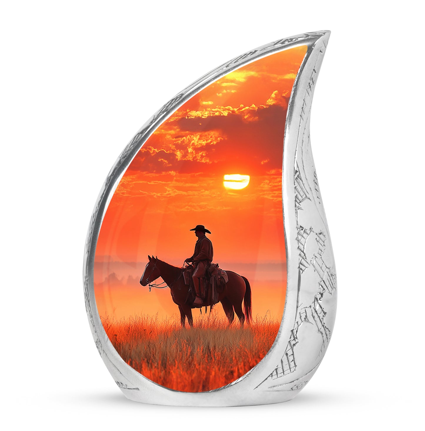 Personalized Red Cowboy Cremation Urns for Ashes - Transcendent 10-inch - Yatskia