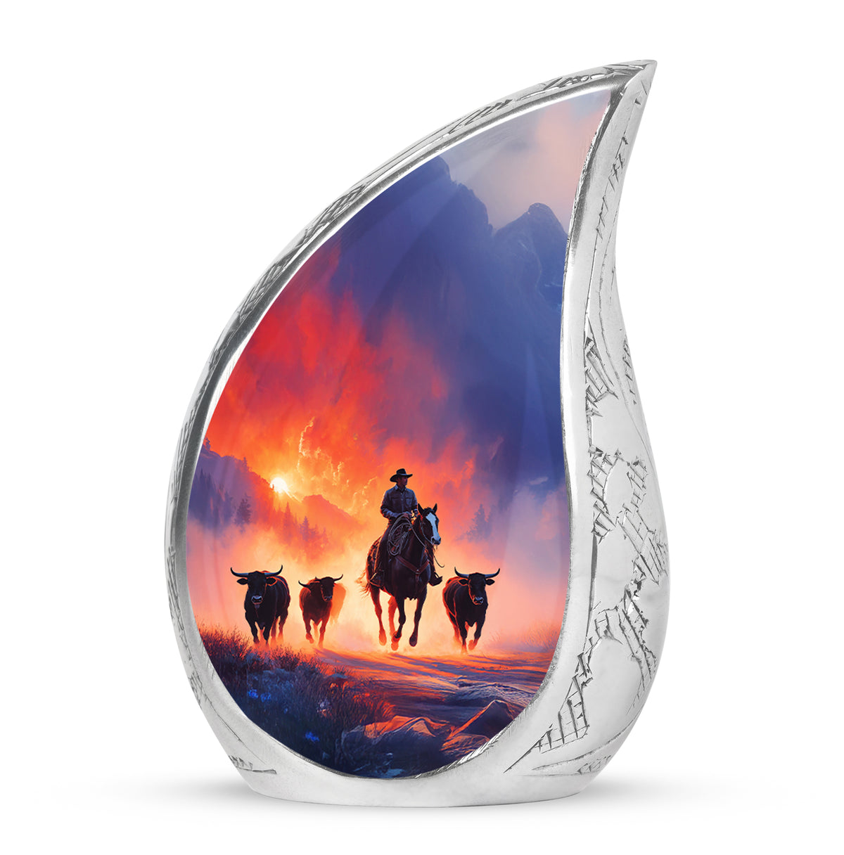 Personalized Elegant Cowboy Cremation Urns - Purple - Yatskia