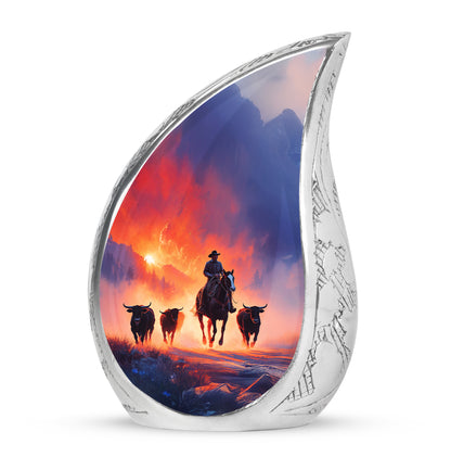 Personalized Elegant Cowboy Cremation Urns - Purple - Yatskia