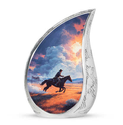 Divine Blue Cowboy Cremation Urn for Ashes - Yatskia
