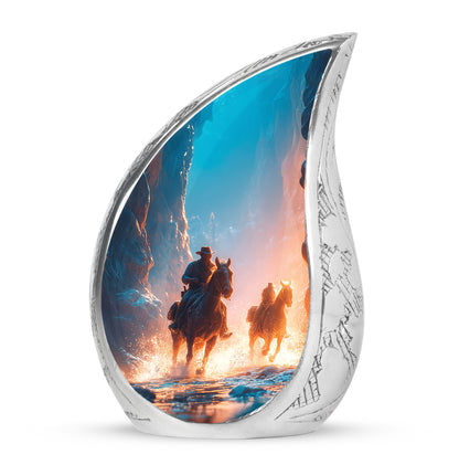 Blue Comforting Cowboy Memorial Urn for Ashes - Yatskia