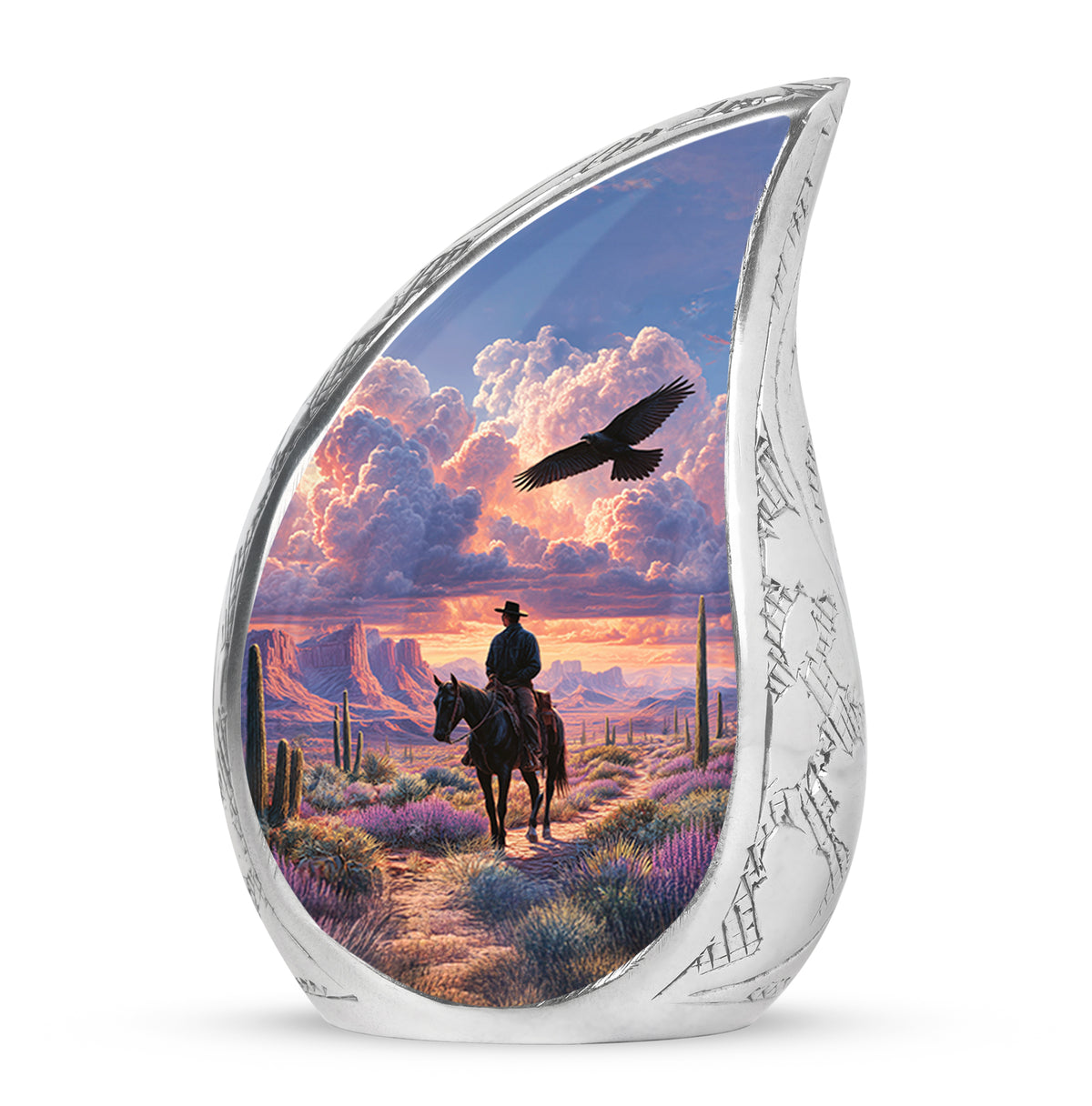 Personalized Cowboy Cremation Urns - Pristine Blue - Yatskia