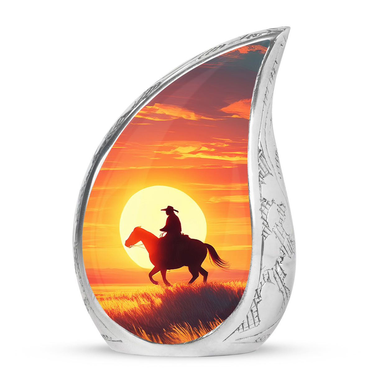 Radiant Cowboy Memorial Cremation Urns - Red - Yatskia