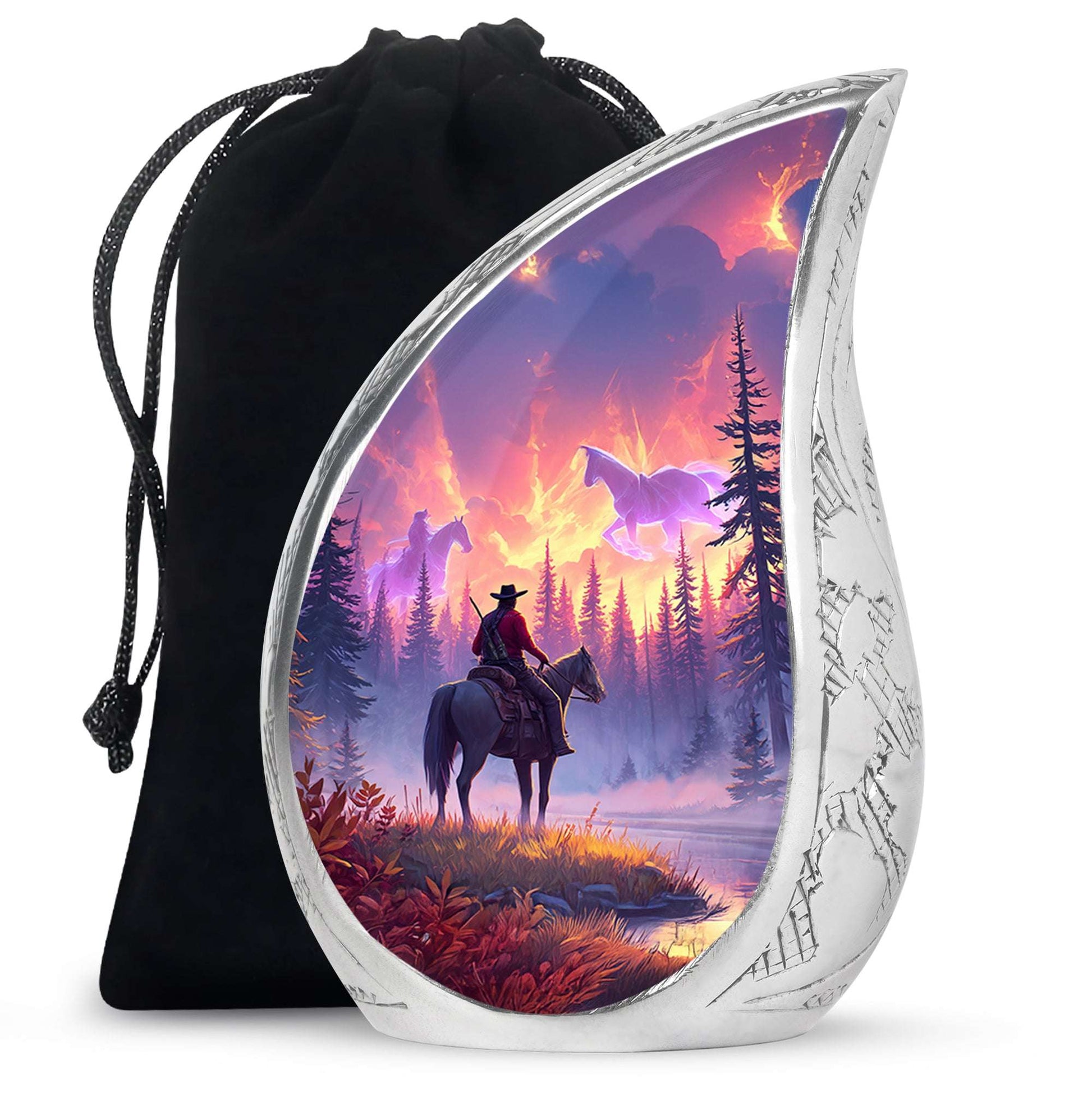 Large Cowboy Horse Cremation Urn for Adult Ashes - Pink Urn For Cremation Ashes