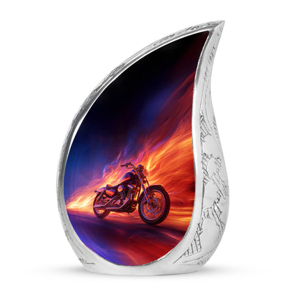Personalized Blue Cherished Bike Cremation Urns for Human Ashes - 10-inch, 200 cu in - Yatskia