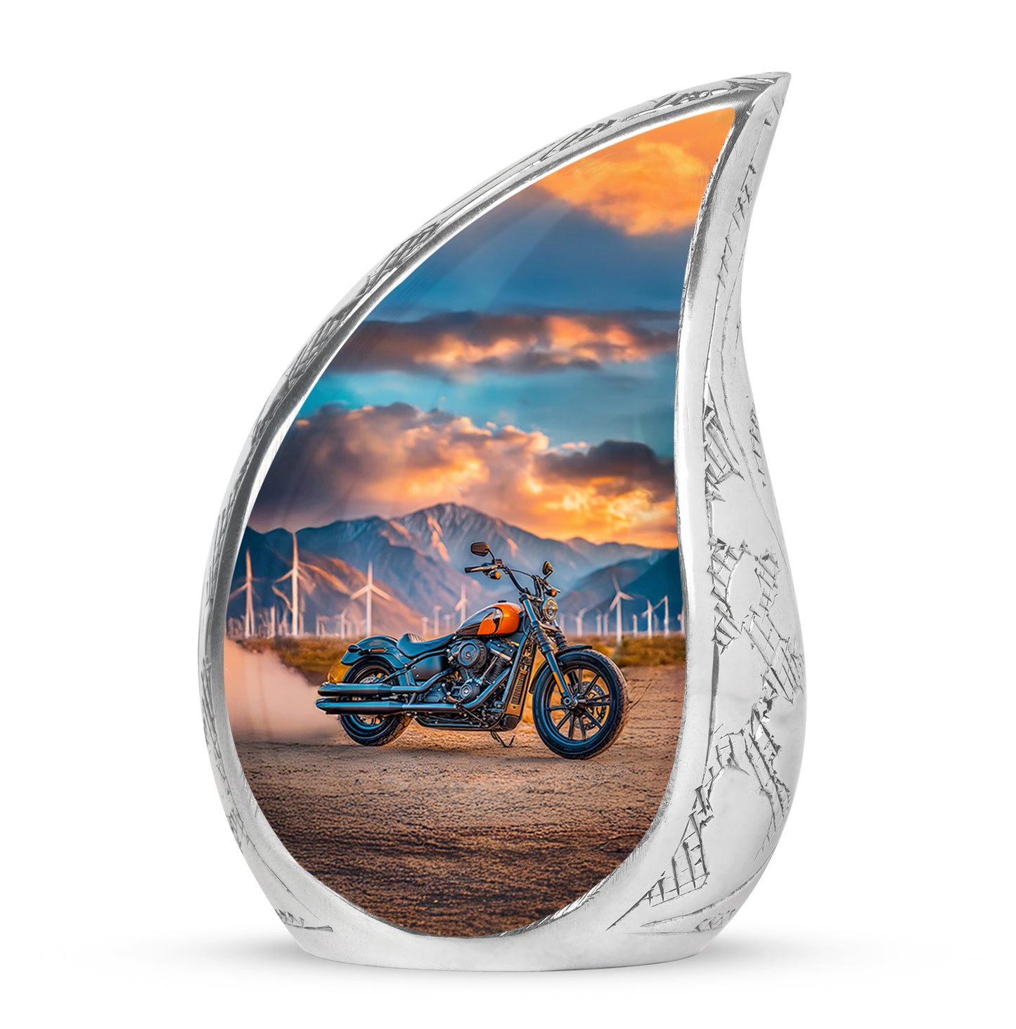Personalized Bike Cremation Urns - Pristine Teal 10-inch, 200 cu in - Yatskia