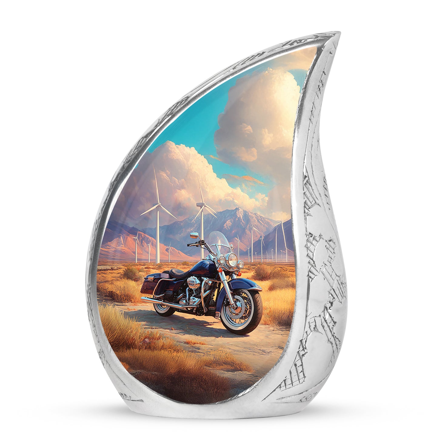 Gold Beloved Bike Cremation Urns for Human Ashes - 10-inch, 200 cu in - Yatskia