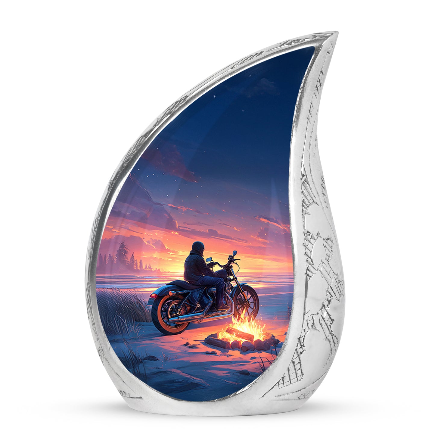 Everlasting Blue Bike Commemoration Urn for Human Ashes - 10-inch, 200 cu in - Yatskia