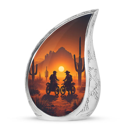 Resplendent Gold Bike Cremation Urn for Ashes - 10-inch, 200 cu in - Yatskia