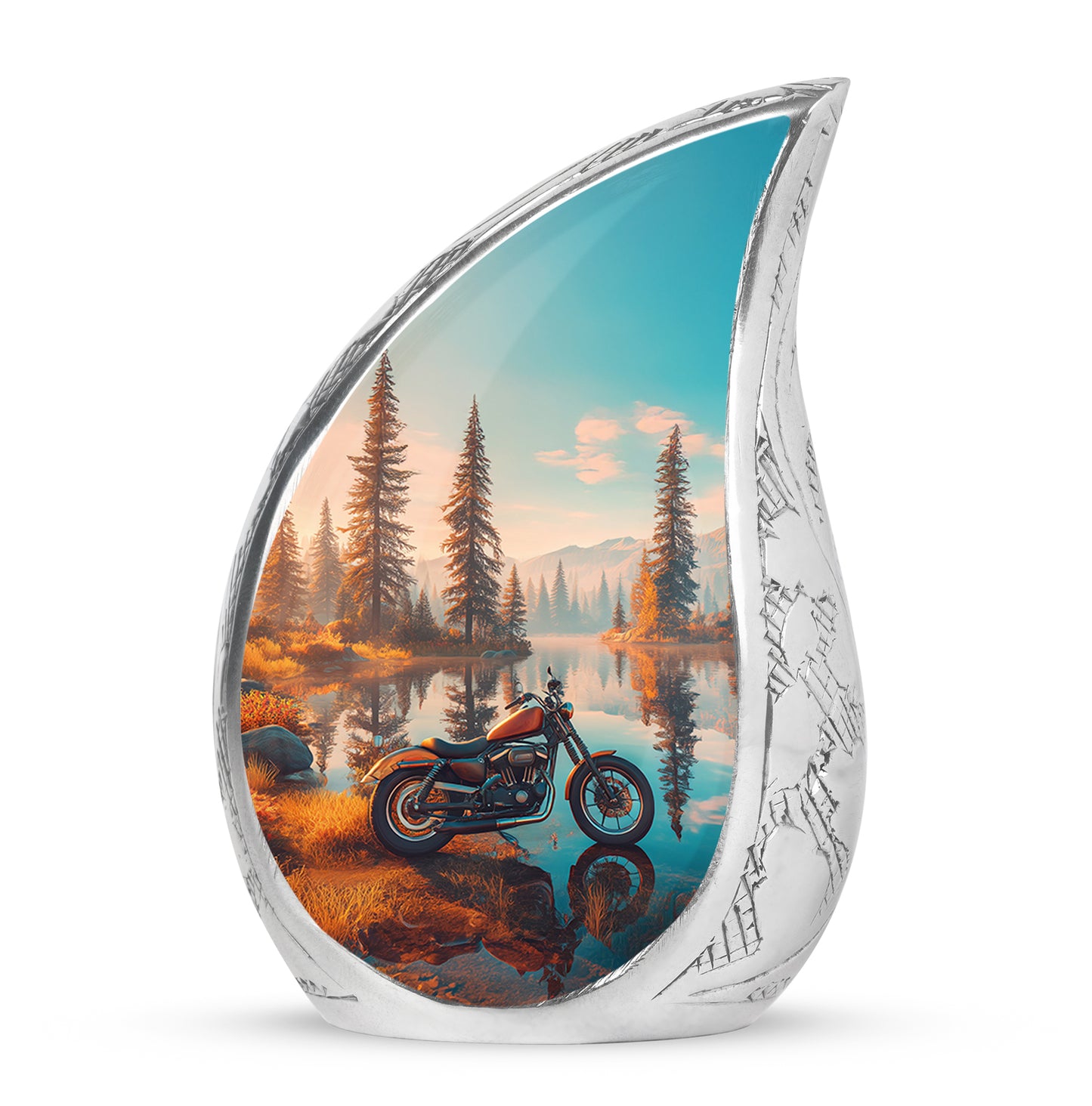 Gold Beloved Bike Cremation Urns for Human Ashes - 10-inch, 200 cu in - Yatskia