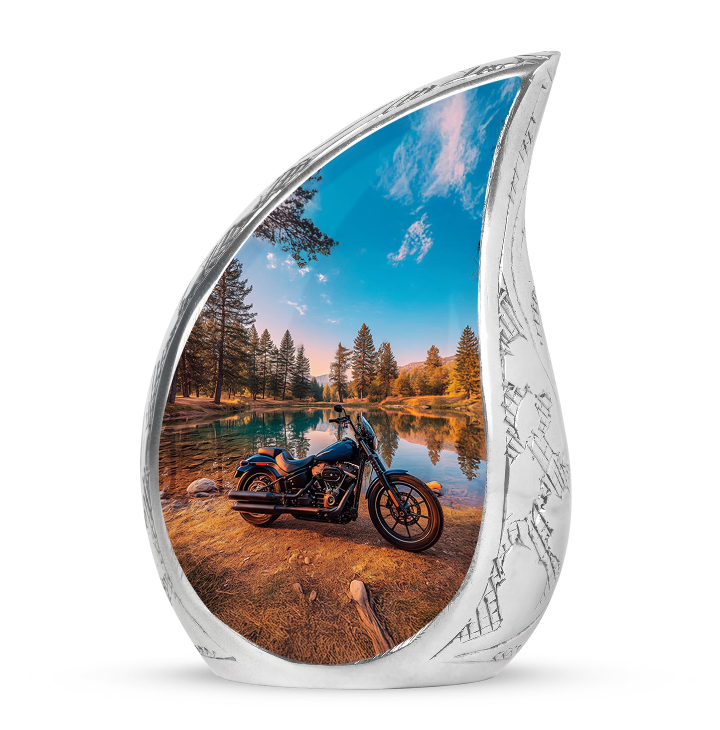 Teal Treasured Bike Cremation Urns for Human Ashes - 10-inch, 200 cu in - Yatskia