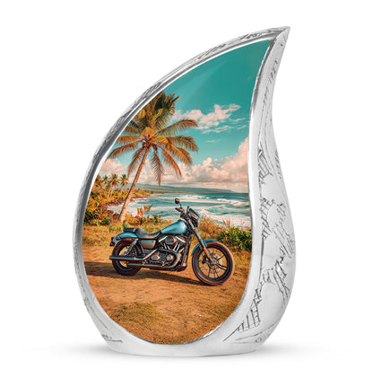 Personalized Seraphic Bike Cremation Urns - Teal 10-inch, 200 cu in - Yatskia
