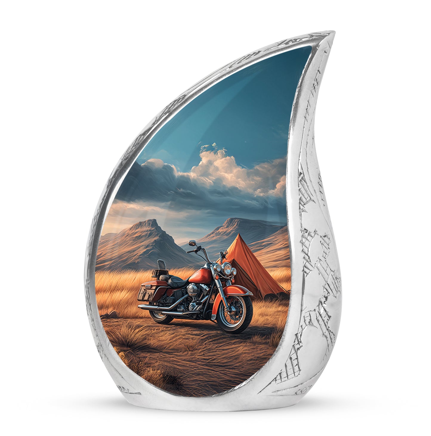 Personalized Blue Bike Cremation Urns for Ashes - Captivating 10-inch - Yatskia