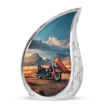 Personalized Blue Bike Cremation Urns for Ashes - Captivating 10-inch - Yatskia