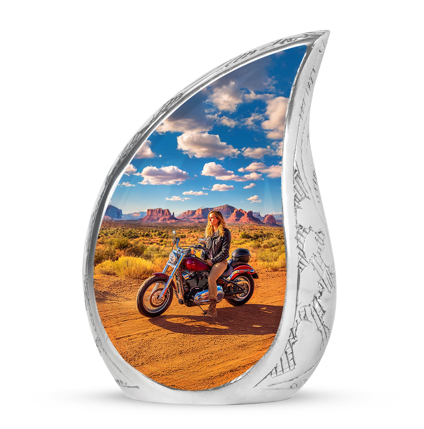Harmonious Bike Cremation Urns for Human Ashes - Blue 10-inch - Yatskia