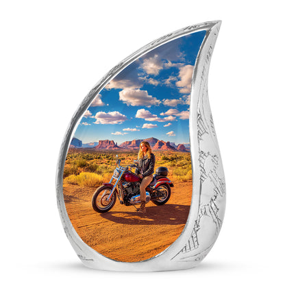 Harmonious Bike Cremation Urns for Human Ashes - Blue 10-inch - Yatskia