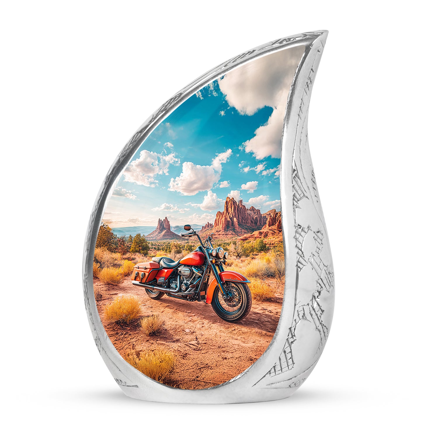 Divine Teal Bike Cremation Urn for Ashes - 10-inch, 200 cu in - Yatskia