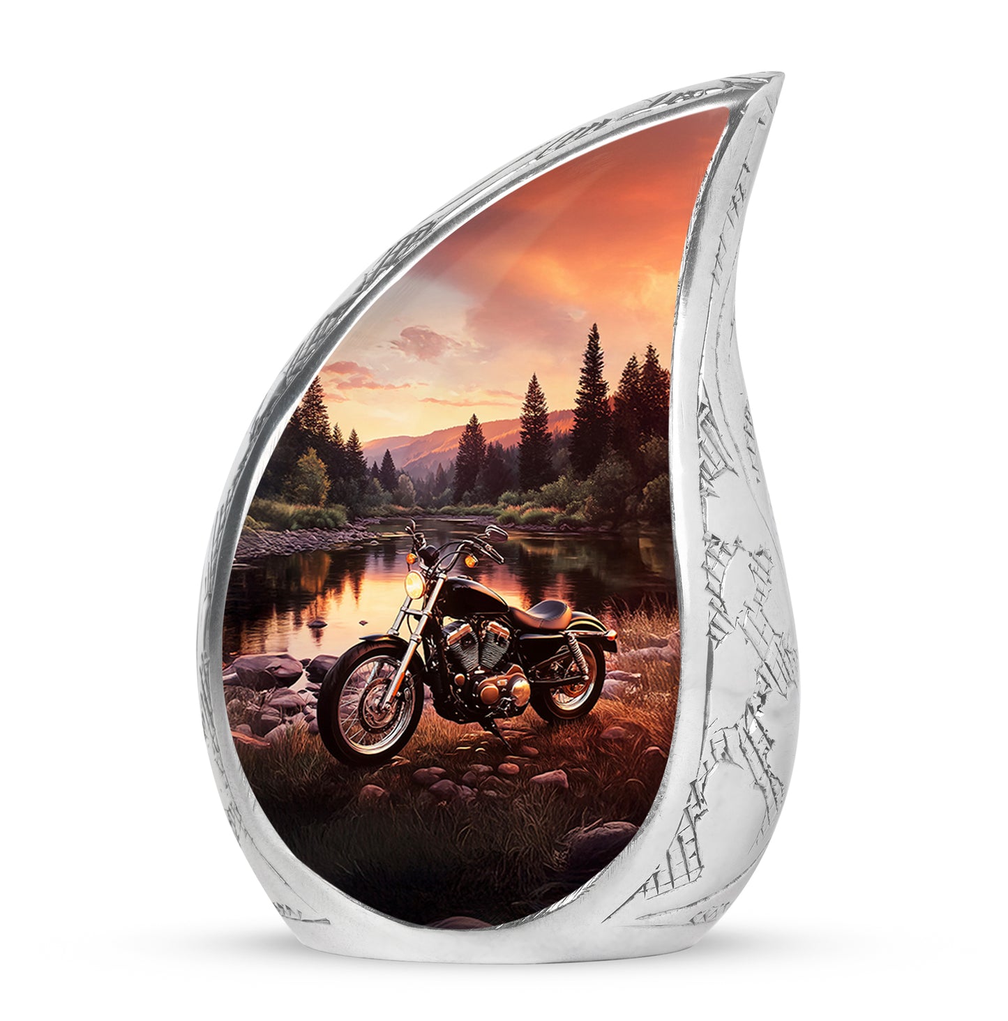 Lustrous Bike Cremation Urns for Human Ashes - Gold 10-inch - Yatskia