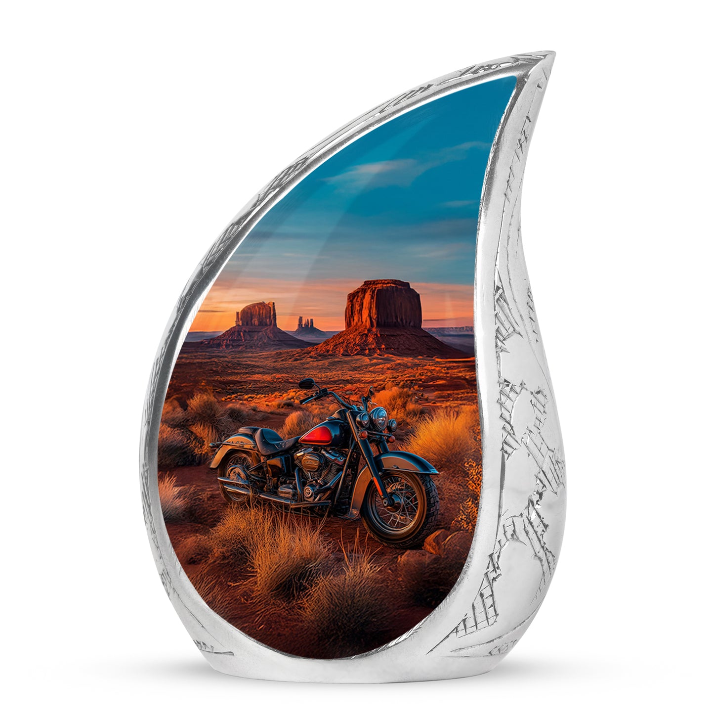 Blue Beloved Bike Cremation Urns for Human Ashes - 10-inch, 200 cu in - Yatskia