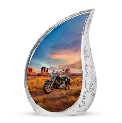 Blue Treasured Bike Cremation Urns for Human Ashes - 10-inch, 200 cu in - Yatskia