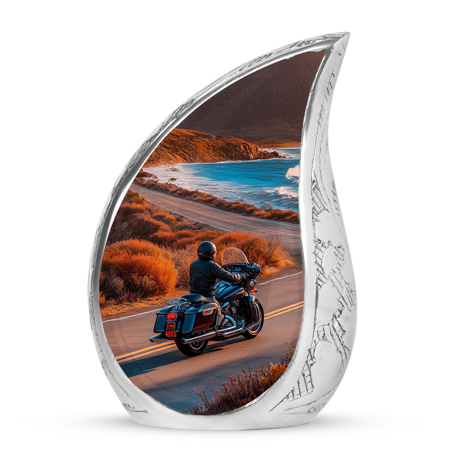 Personalized Bike Cremation Urns - Wondrous Gold 10-inch, 200 cu in - Yatskia