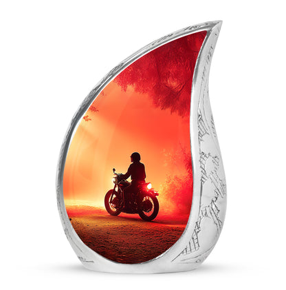 Personalized Magnificent Bike Cremation Urns - Red 10-inch, 200 cu in - Yatskia