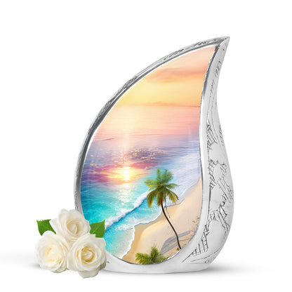 Sublime Beach Cremation Urns for Human Ashes - Red 10-inch - Yatskia