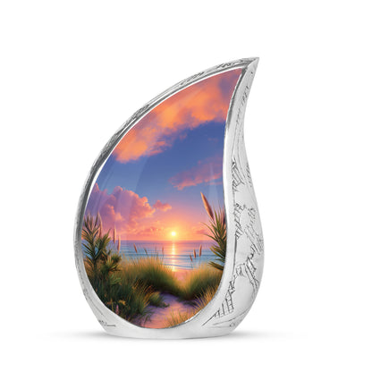 Personalized Beach Cremation Urns - Tranquil Blue 10-inch, 200 cu in - Yatskia