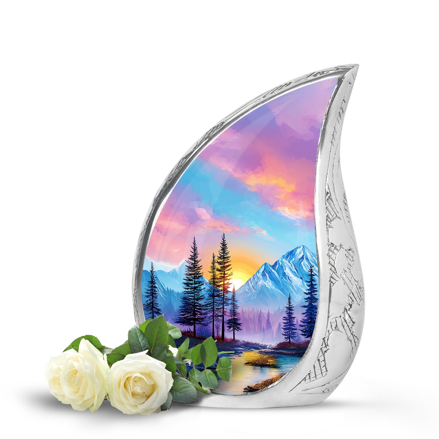 Personalized Beach Cremation Urns - Soothing Blue 10-inch, 200 cu in - Yatskia